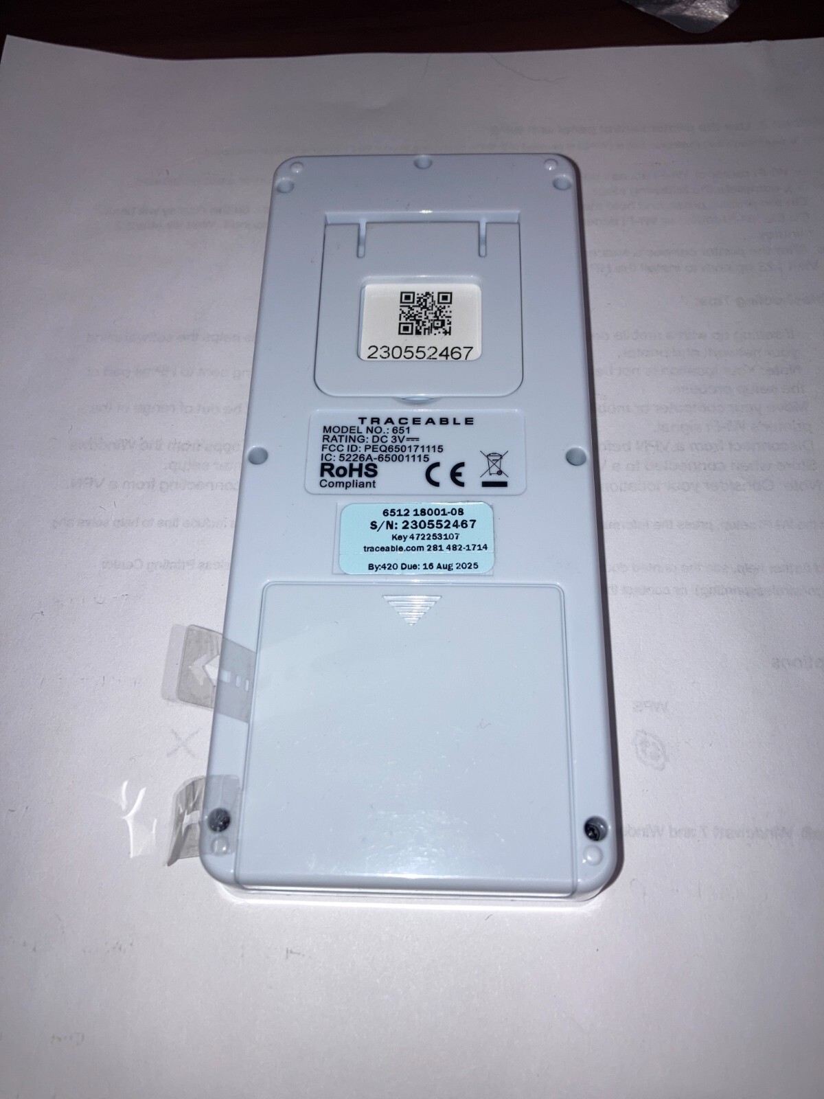 TraceableLive 651 WiFi Ultra Low Freezer Data Logging Thermometer - Used