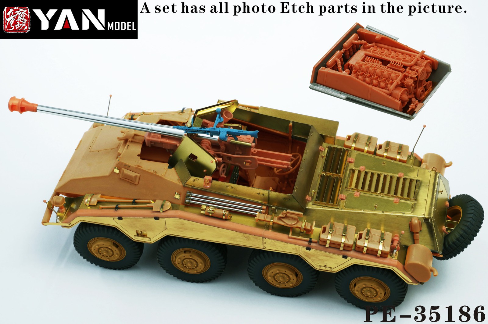 YAN MODEL PE-35186 1/35 German Sd.Kfz.234/4 armored vehicle(for  RFM 5118 )
