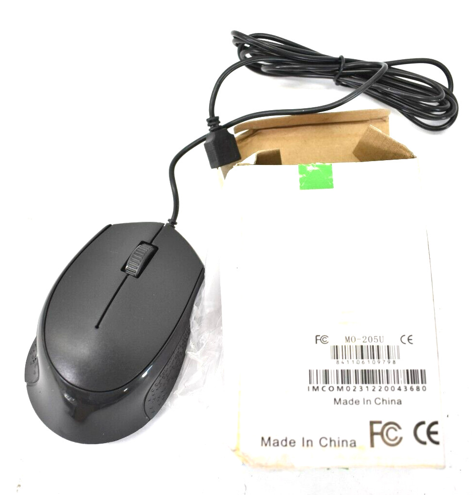 iMicro Computer Mouse Wired USB Optical Click Scroll Wheel AC952B-21 MO-205U