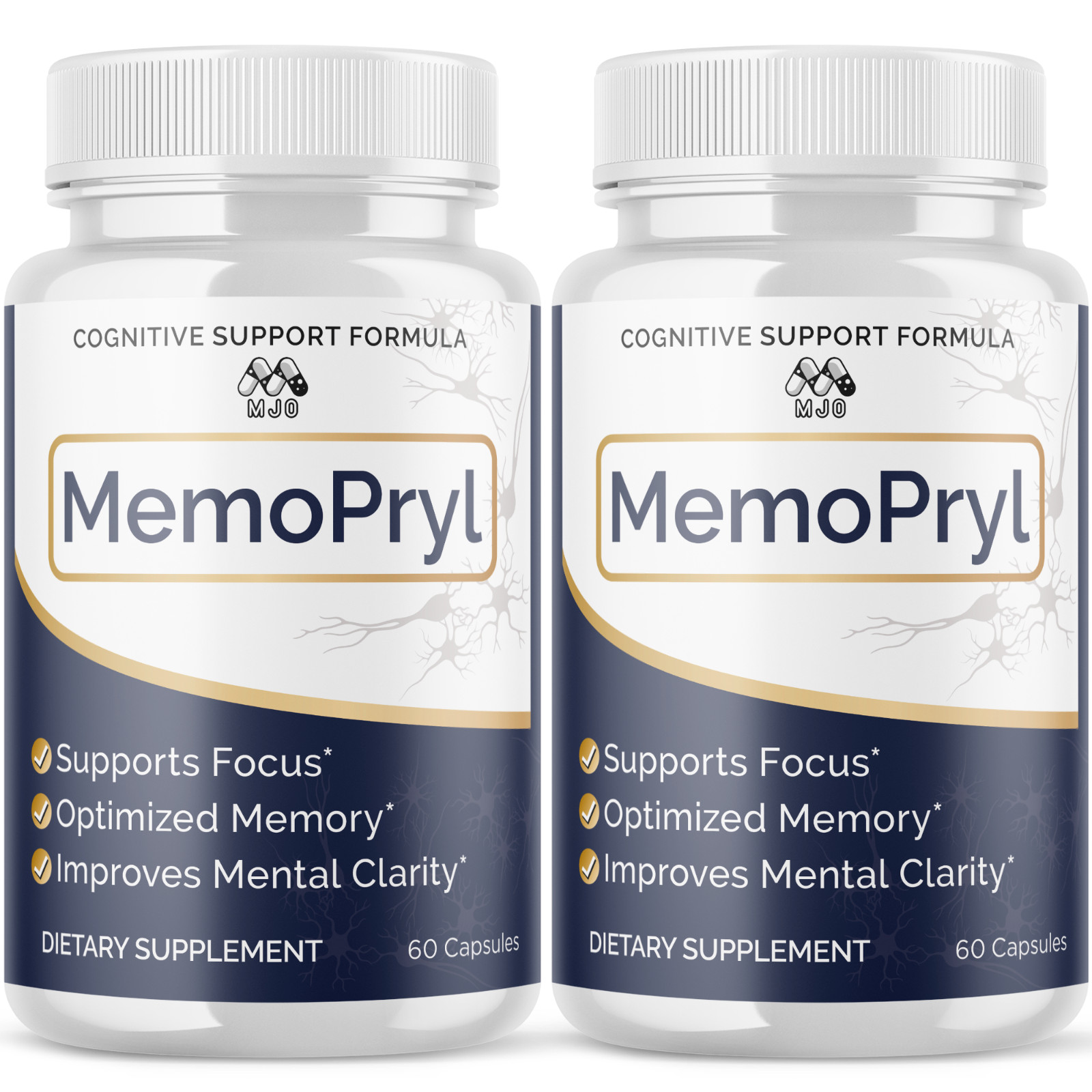 (2 Pack) MemoPryl Advanced Nootropic Brain Support Max Supplement 120 Capsules