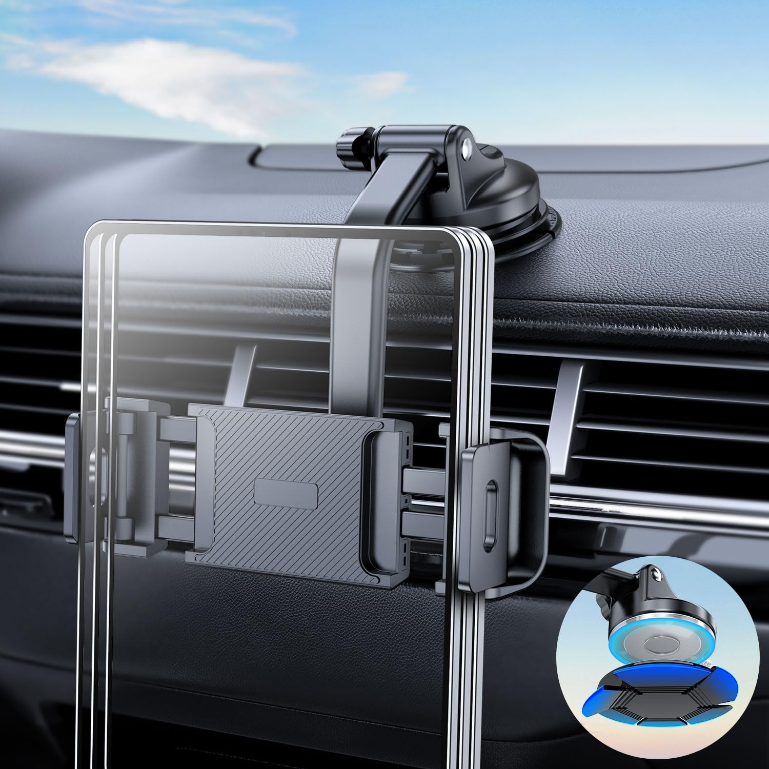 Car Tablet Mount Holder Windshield Dashboard Suction 611 Inch Foldable Phone