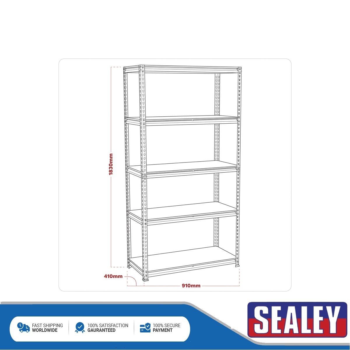 Sealey 5-Level Racking Unit 200kg Capacity Per Level AP7200