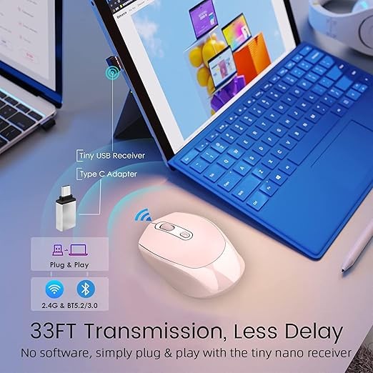Wireless Bluetooth Mouse - Pink