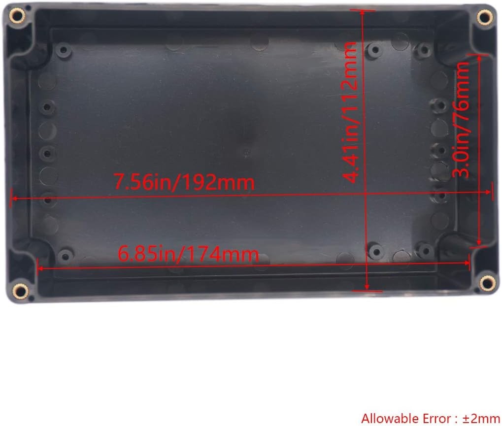 Project Box ABS Plastic Black Electrical Boxes IP65 7.87"x4.72"x2.95",