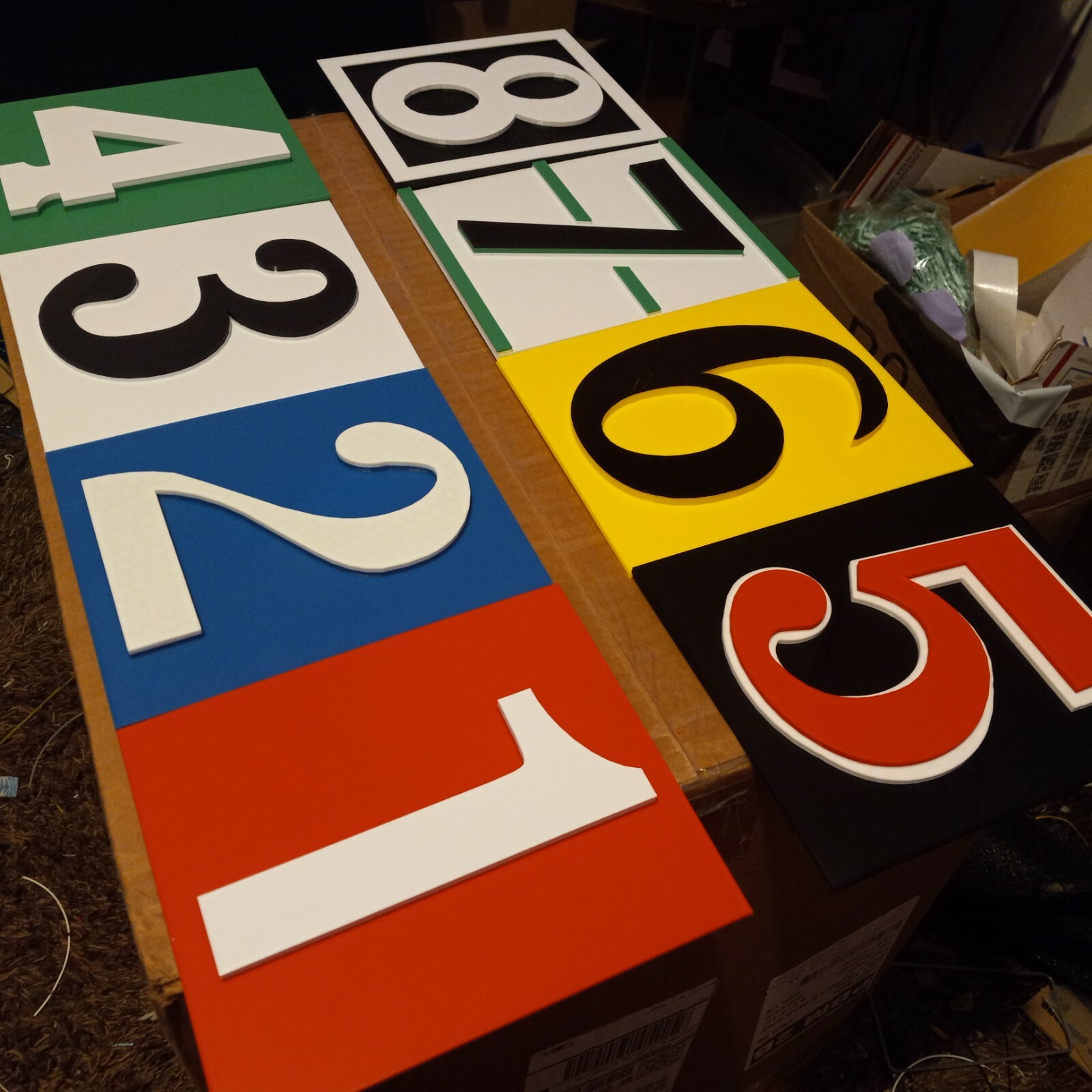 Greyhound Racing Numbers 3D Signs 1-8. 6"×7" 3D Printed Sign set. UPDATED!
