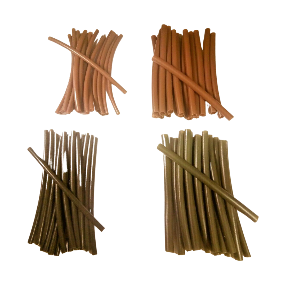 15 PIECES 1.6mm,2.4mm GREEN & BROWN SHRINK TUBE CARP RIGS RONNIE / SPINNER RIGS