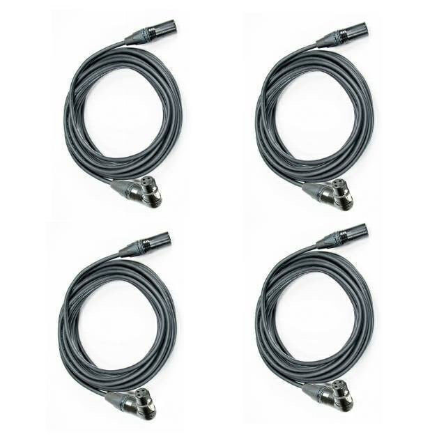 4 Mic cables Quality Hand Built 15 ft w/Neutrik Connectors XLR M to R/A F