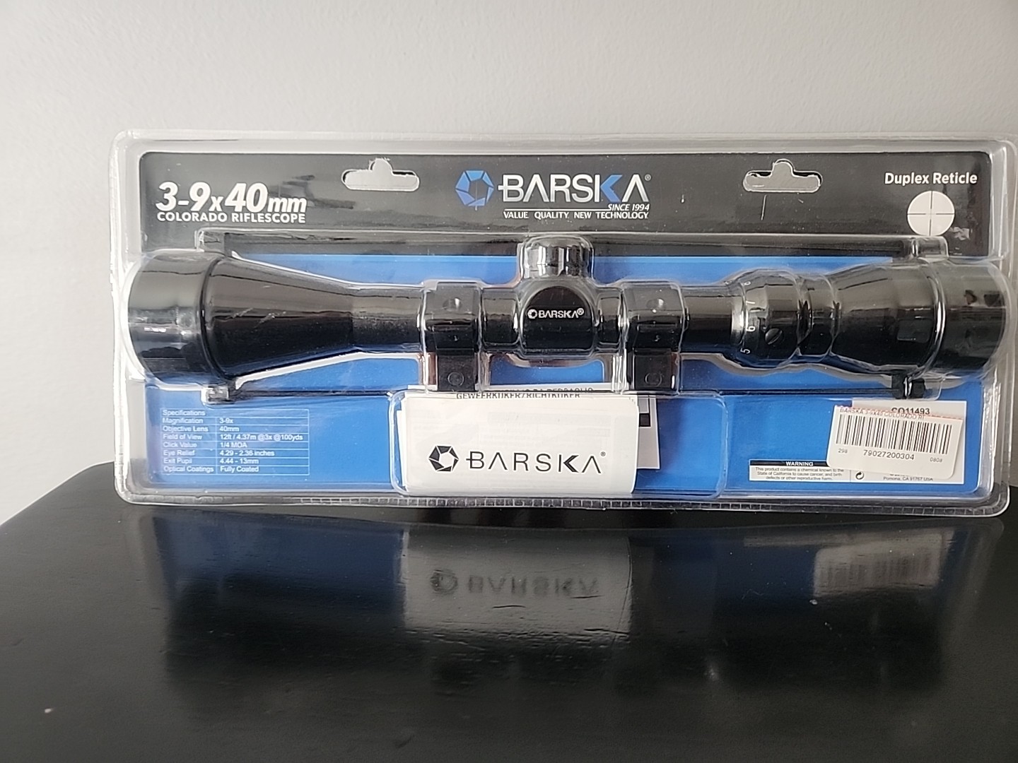 Barska Colorado 3-9x40 Rifle Scope NEW Duplex Reticle w/ Rings Black