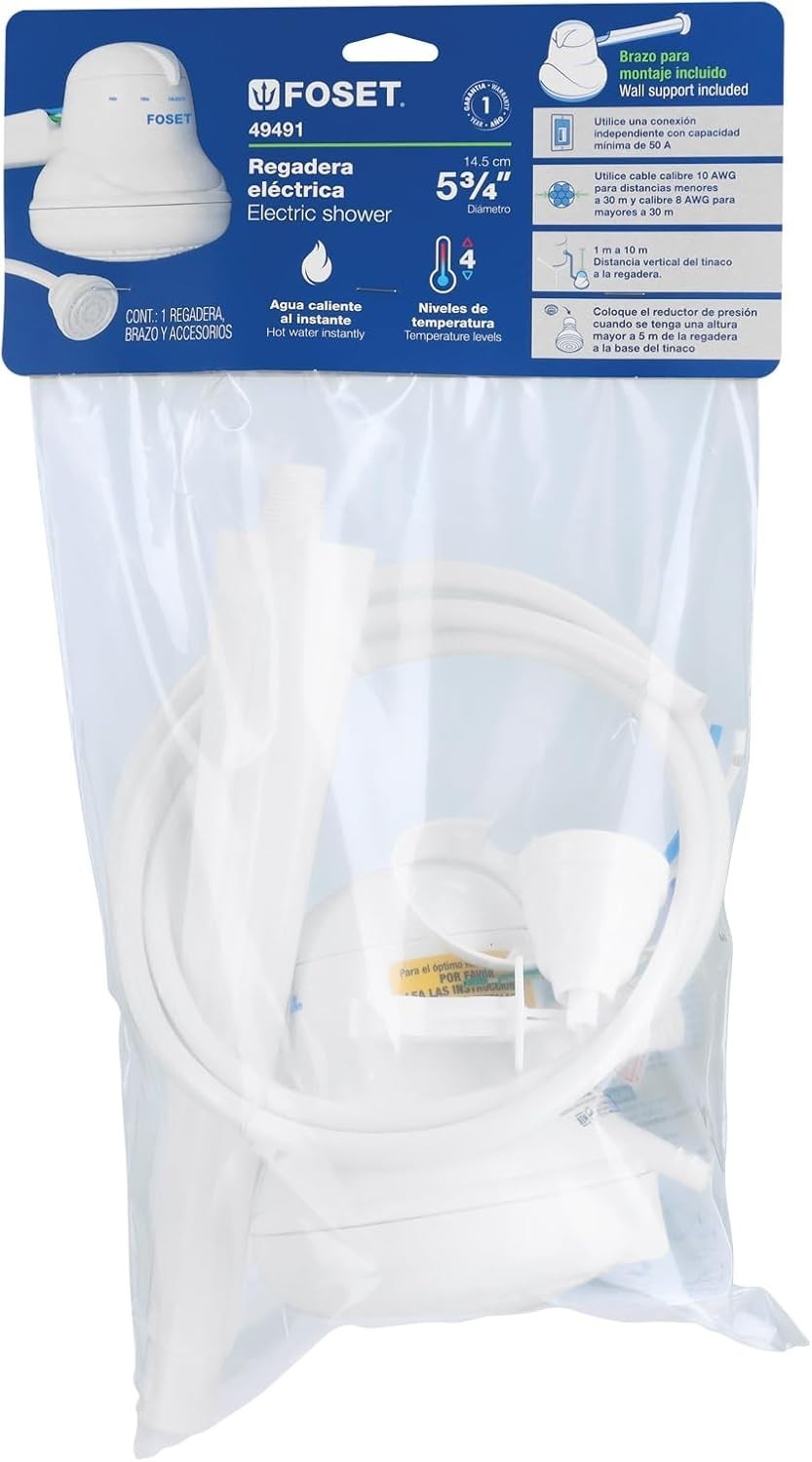 Electric Shower Head Compatible with Standard Plumbing 4 Temperature Settings...