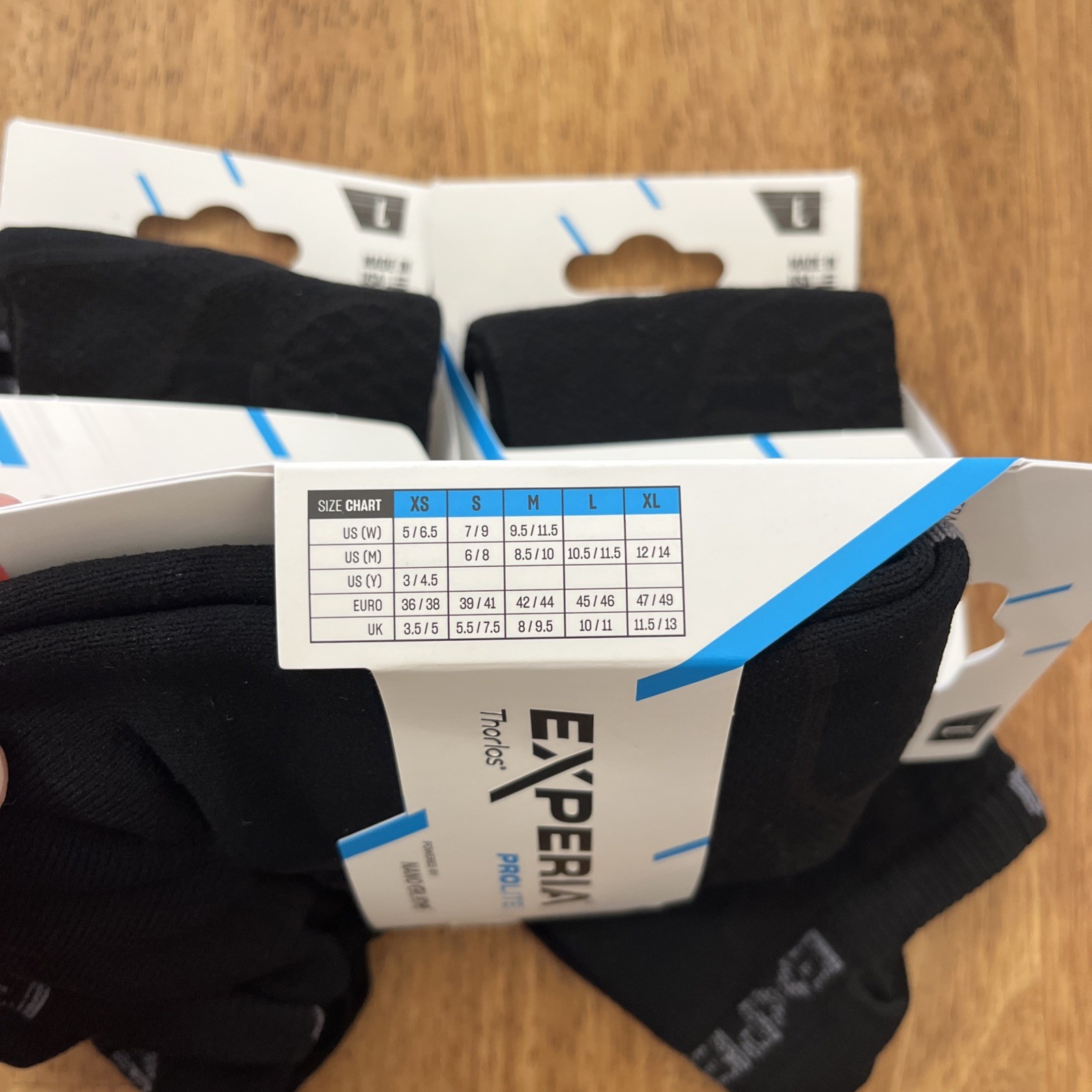 (3)NEW Thorlos Experia Socks BLACK ProLite Nano Glide Cushion Tab Back No Show L