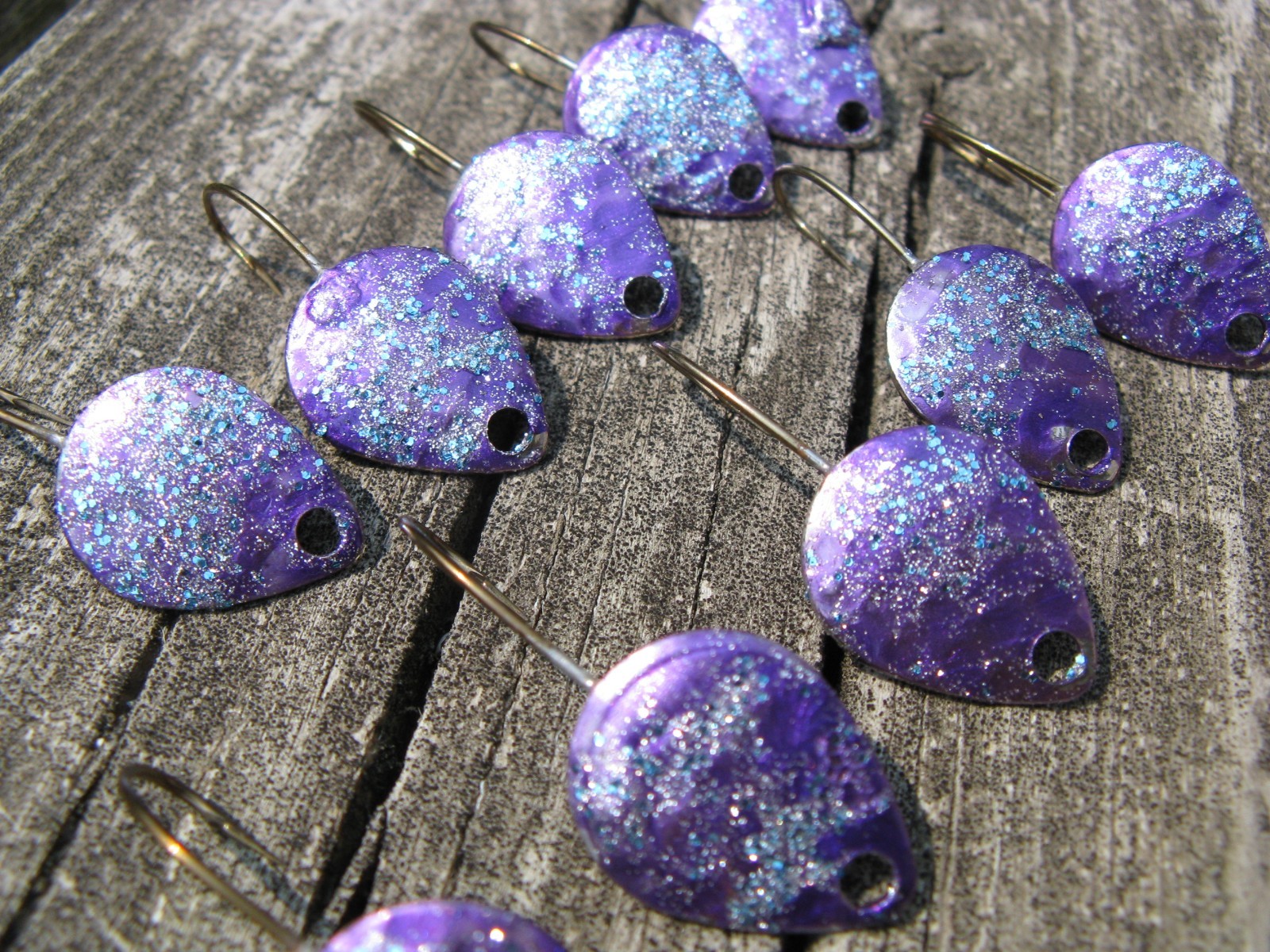 Vertical Eyedropper Lot of 10 Water Ready Purple with Blue Sparkle  Q43