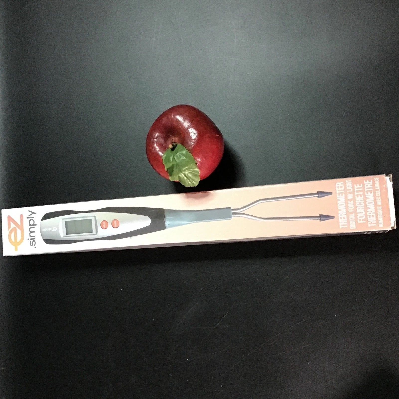 Digital Thermometer Fork w/Light LCD Readout EZ Simply Meat & Taste Hang Hook