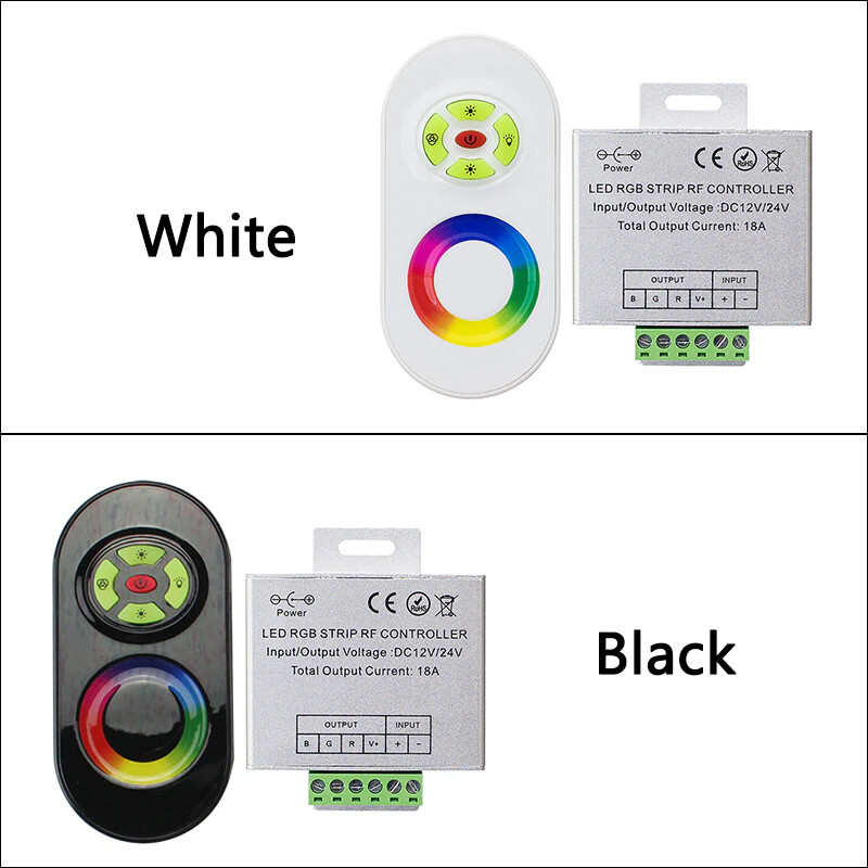 LED RGB Strip Controller 18A DC12V 24V RF Wireless Touch Remote Control Dimmer