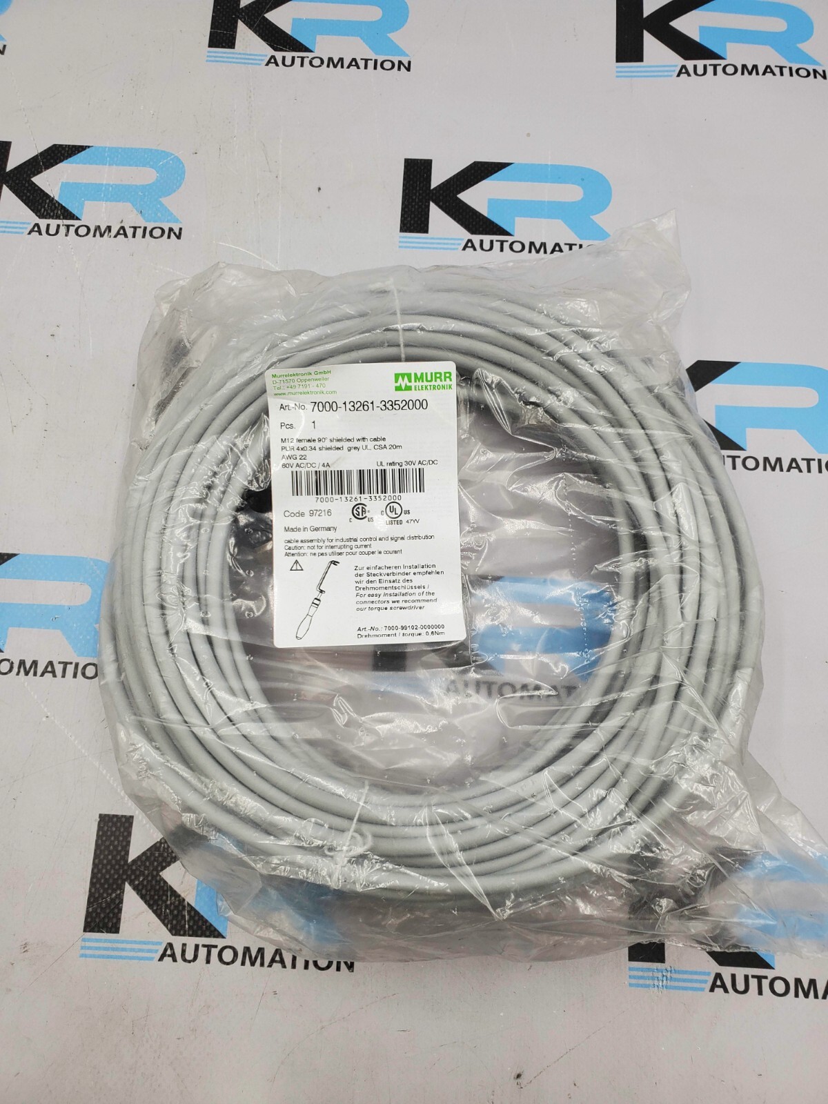 Murr Elektronik 7000-13261-3352000 M12 Female 90° Shielded Cable