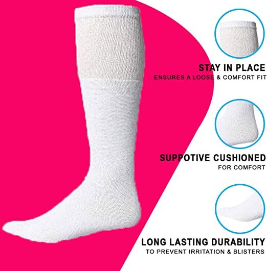 3 6 12 Pairs Mens Cotton Athletic Solid Sports Tube Socks Size 9-15 Made In USA