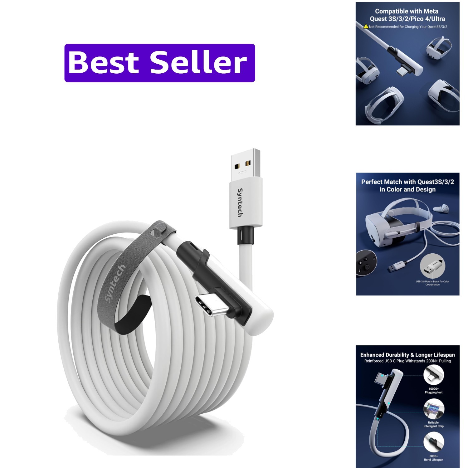 Link Cable 16FT for PCVR Compatible with Oculus/Quest 3/Meta Quest 3S, Quest2...