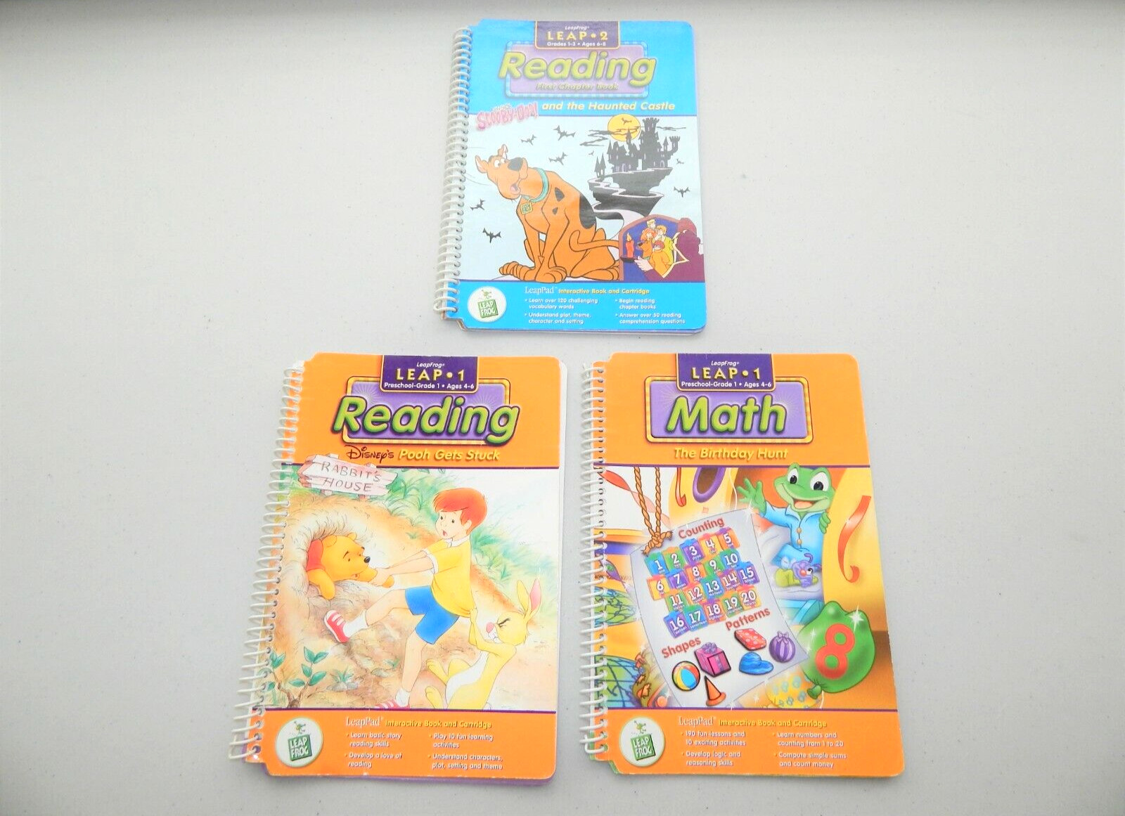 BOOKS ONLYREAD (3) Leap Frog LeapPad Books Leap 1 Reading & Math Leap 2 Reading