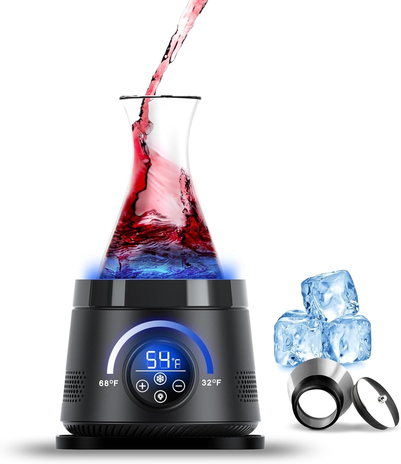 Electric Wine Chiller Decanter,1500ml/50oz 24-Hour Chilling Water Pitcher with L