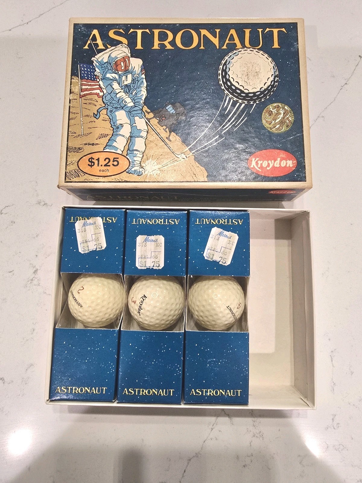 VINTAGE VR 1962 KROYDON ASTRONAUT BOX SET- 3 PRISTINE SLEEVES PACE RACE ERA NOS