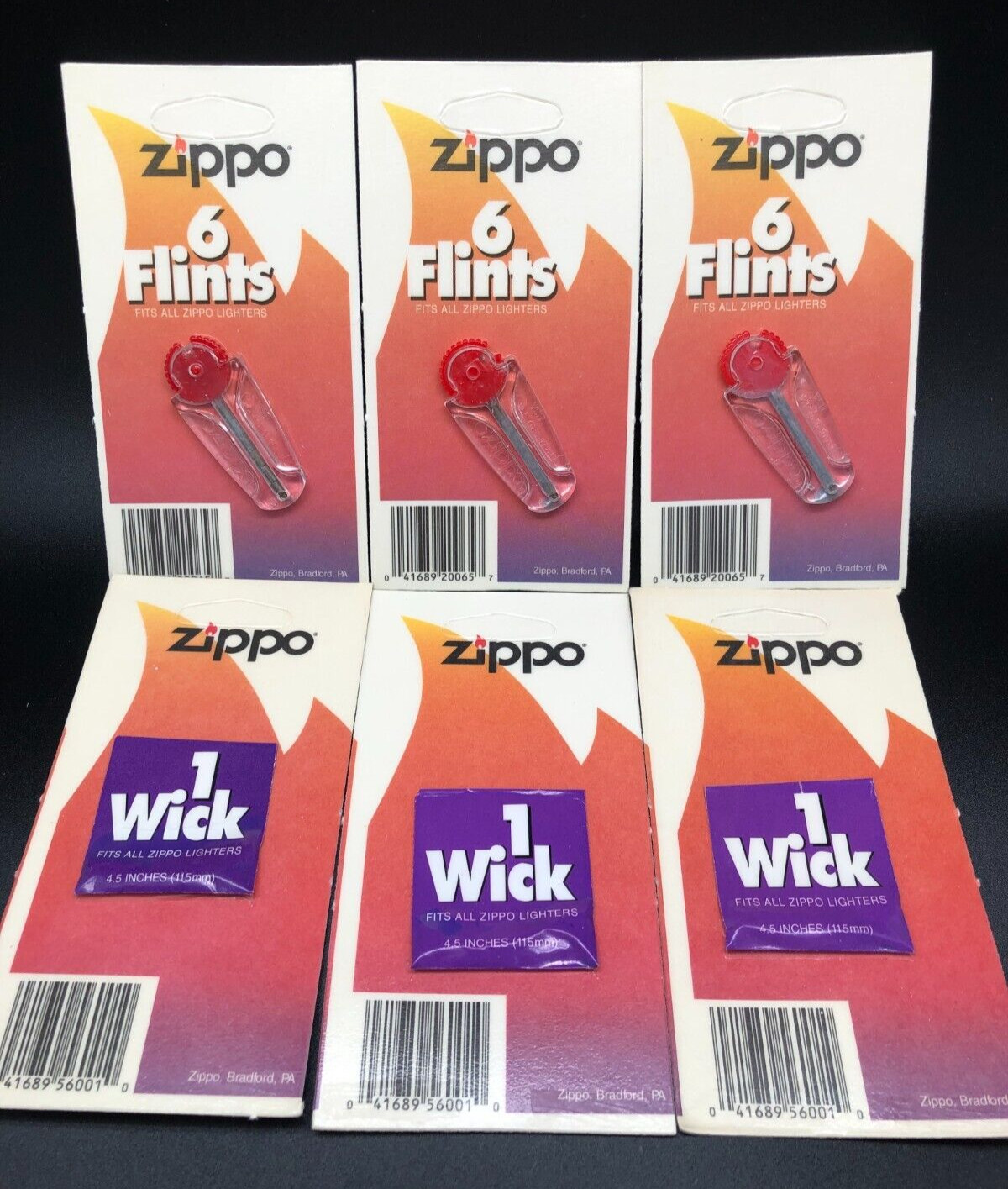 Zippo Lighter Replacement 3 Flints & 3 Wicks Original Value Pack FREE SHIPPING