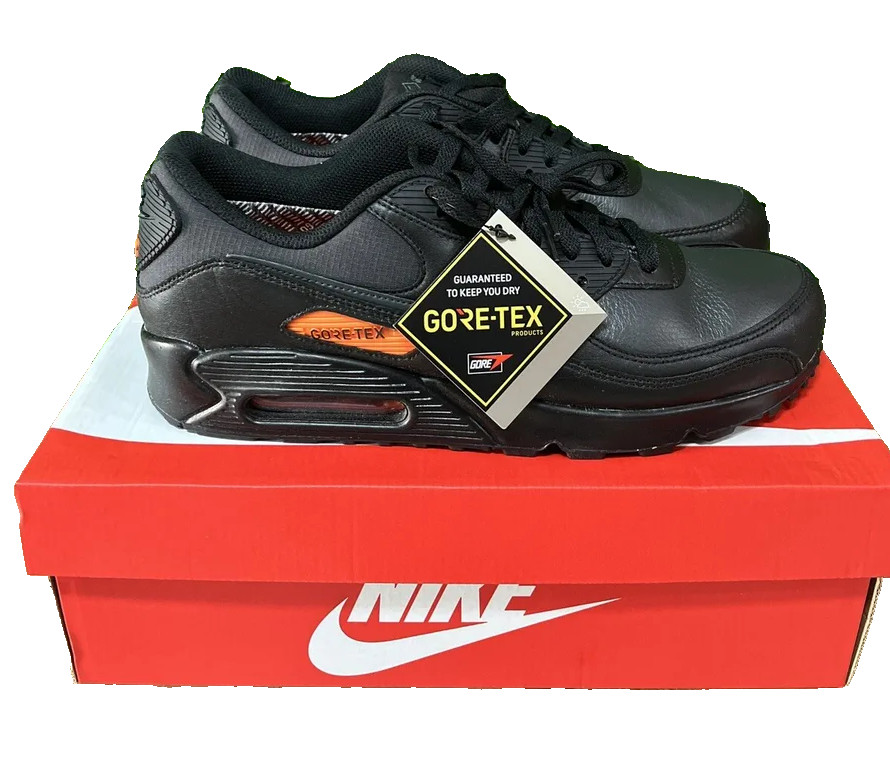 Nike Air Max 90 Gore-Tex Black Anthracite Shoes Waterproof Sneakers Trainers Men