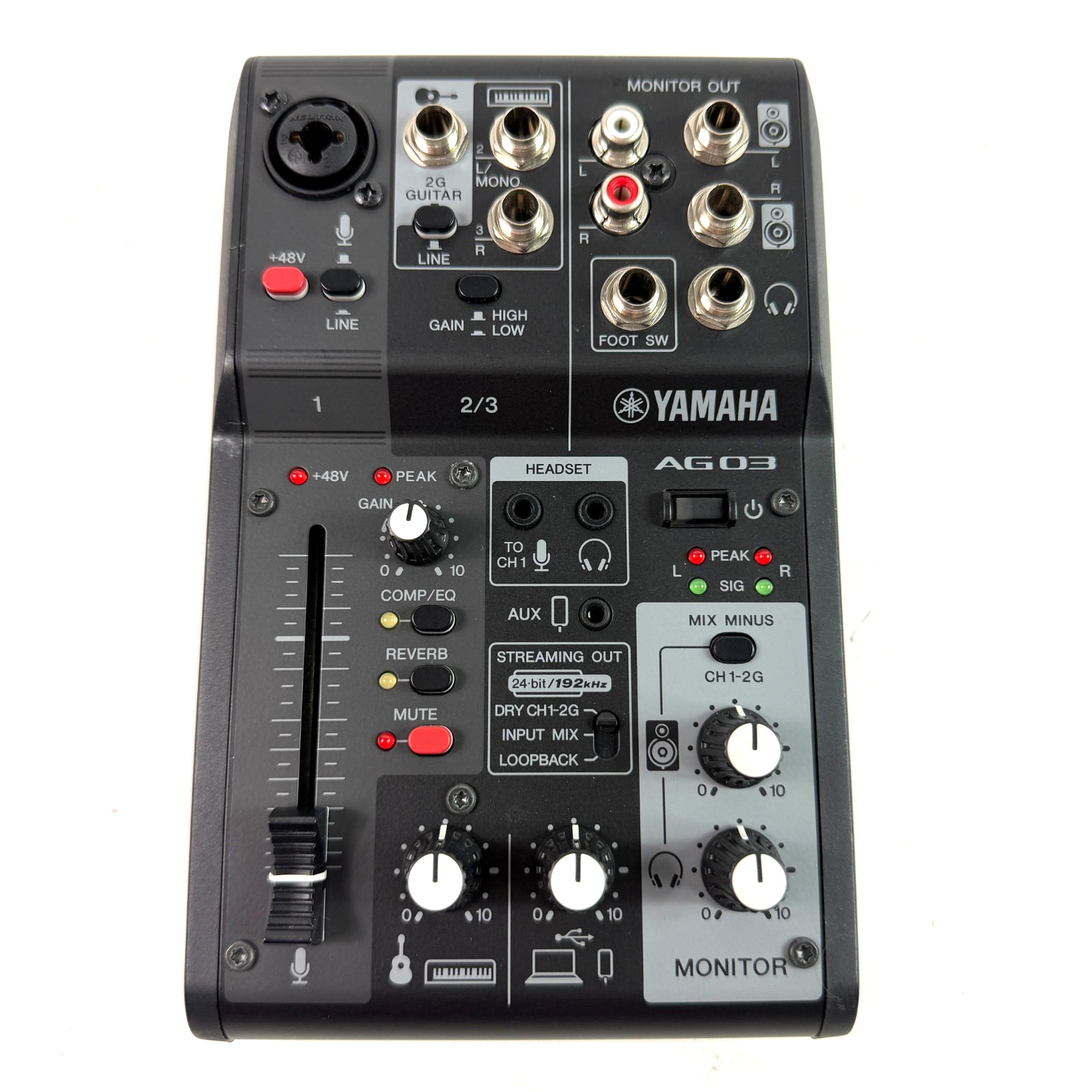 Yamaha AG03MK2 B 3 Channel Live Streaming Mixer USB Audio Interface (READ)