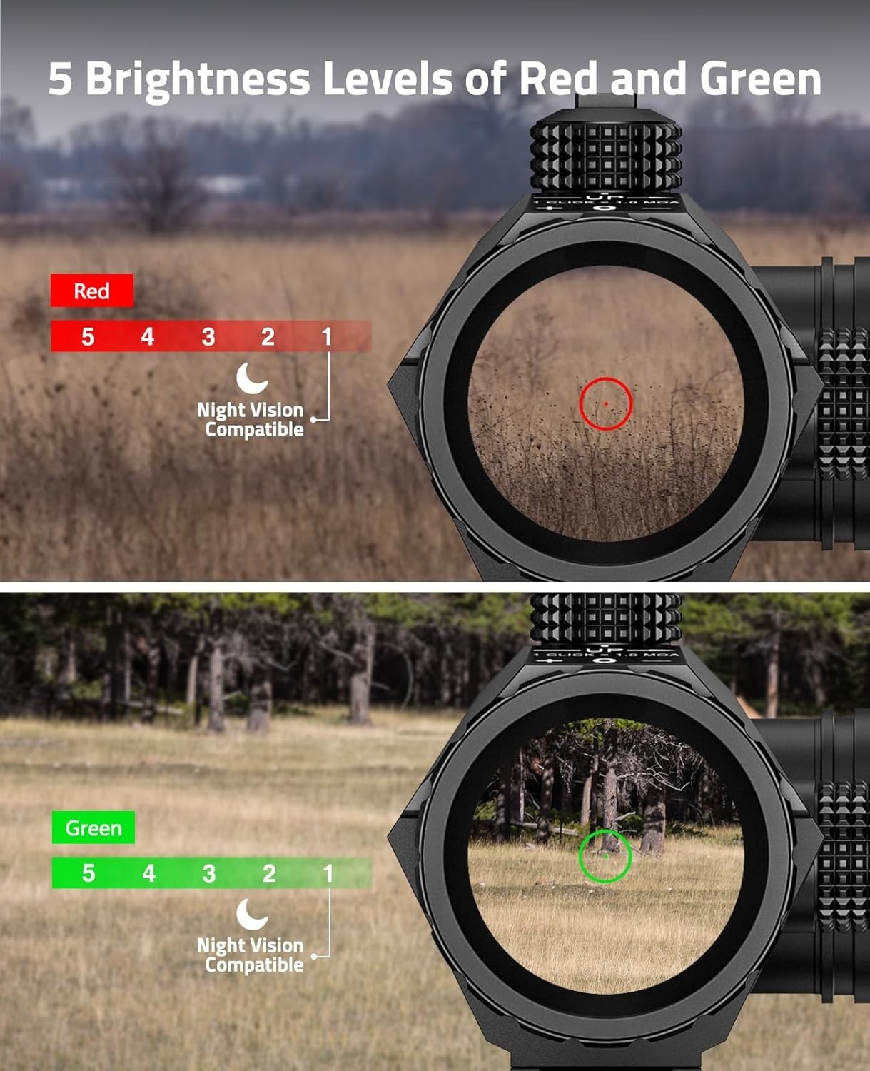 CVLIFE 3x Compact Prism Scope with Motion Awake Technology 2 Height Options
