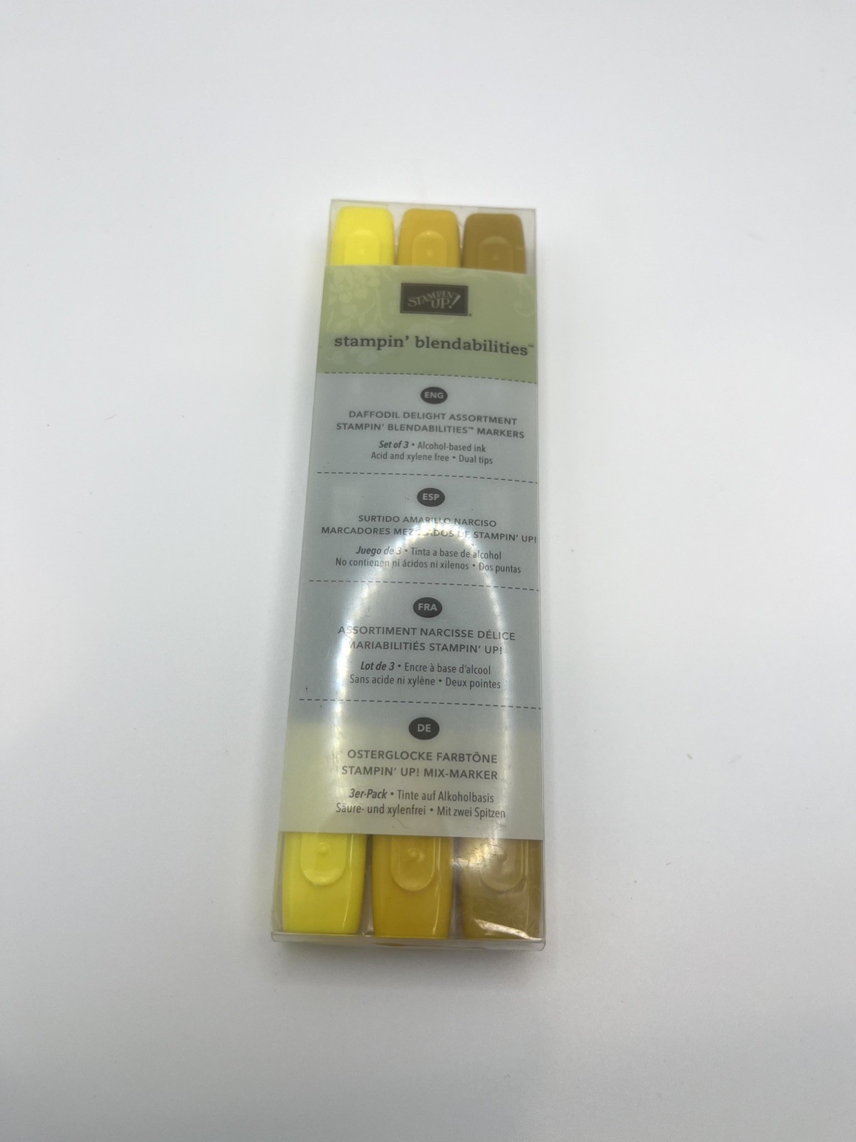 Stampin Up Blendabilities Daffodil Delight Markers Dual Tip Ink 3-Pack Yellow
