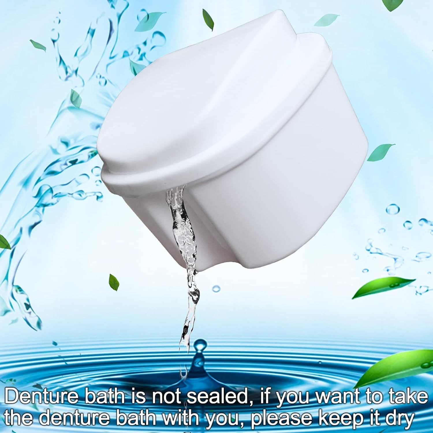 Durable Denture Soaking Container with Quick Dry Design - Hygienic & Portable