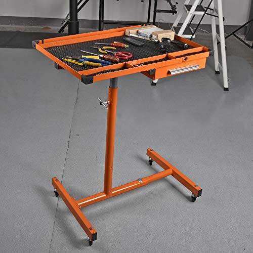 ES8 Heavy duty Adjustable Work Table with drawers, Rolling Tool Tray with