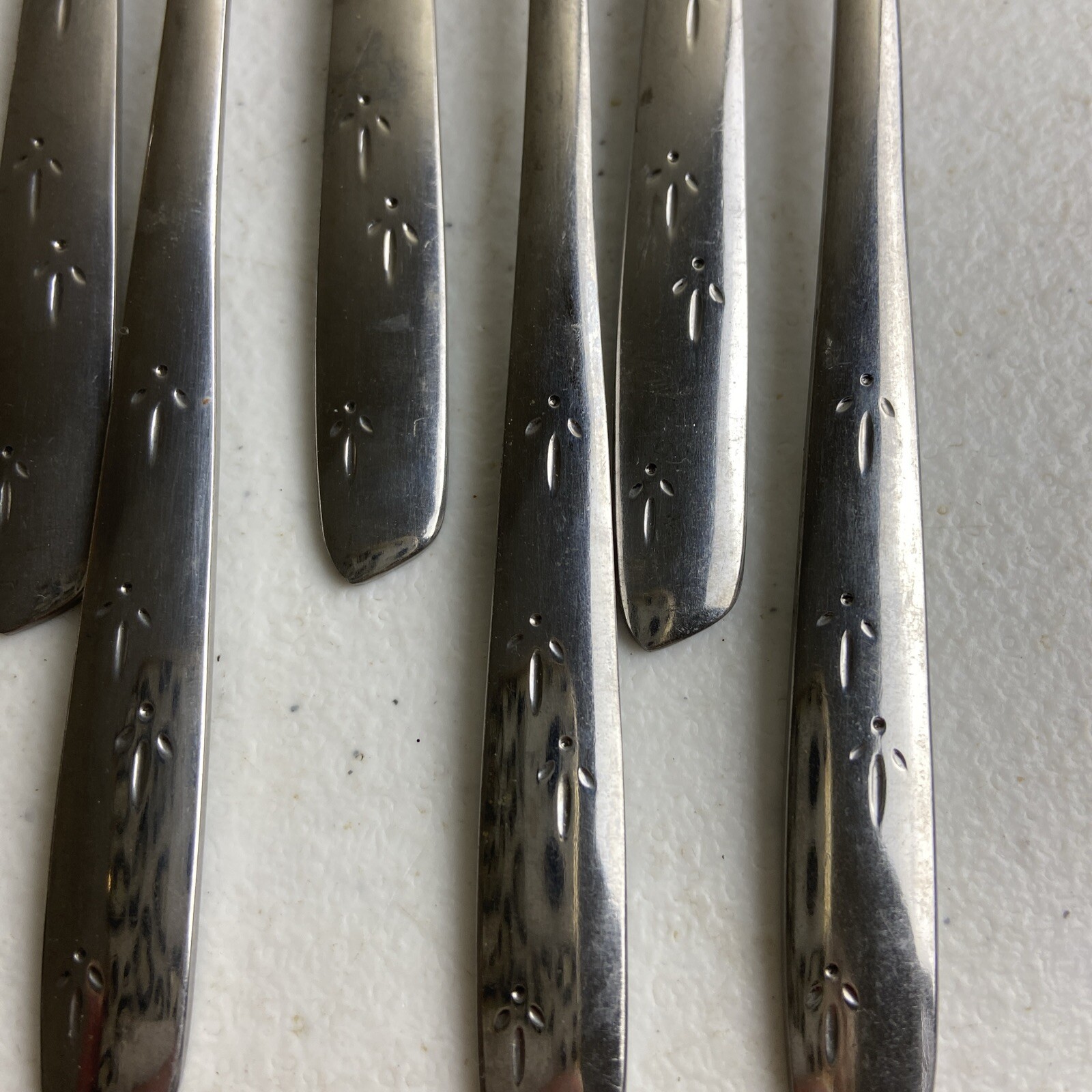 Oneida ASIAN ARROW Stainless Flatware Iced Tea Spoons MCM 8pc