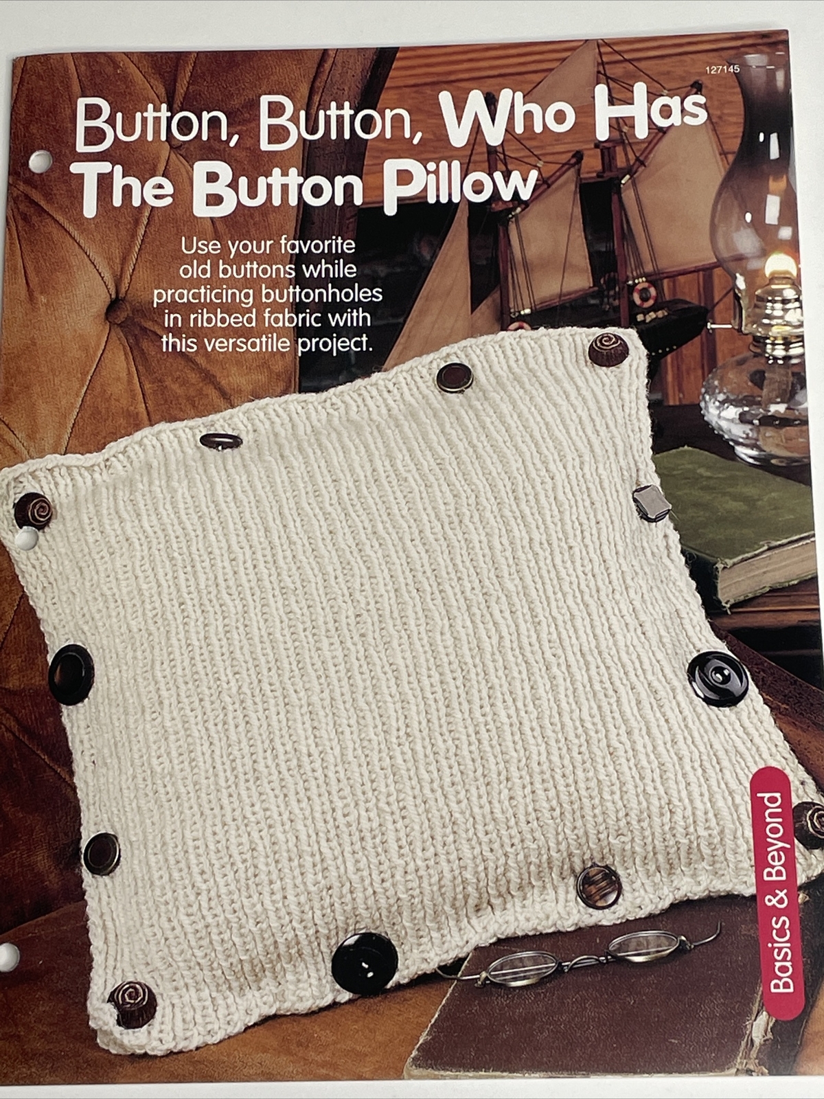 Button Button Who Has The Button Pillow Knitting Pattern House of White Birches