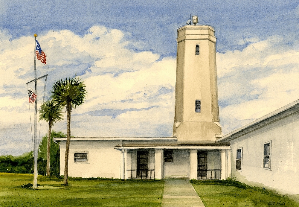 St. John's Mayport Lighthouse, Florida. Art Deco Classic. Gerald Hill Notecards