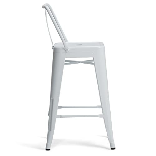 Rayne Counter Stools (Set 24 inch White Metal Counter Height Stool (Set of 2)