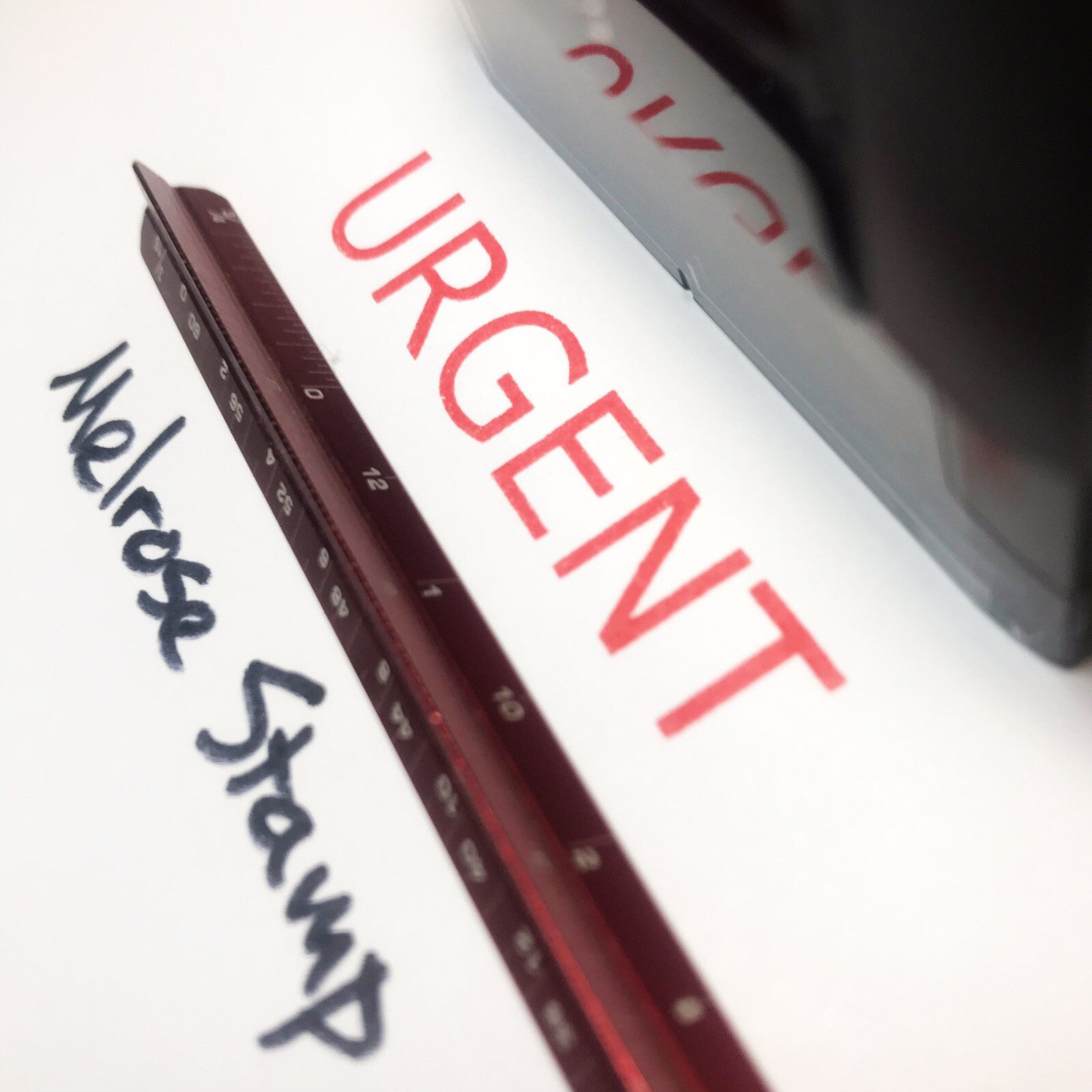 Urgent Rubber Stamp Red Ink Self Inking Ideal 4913