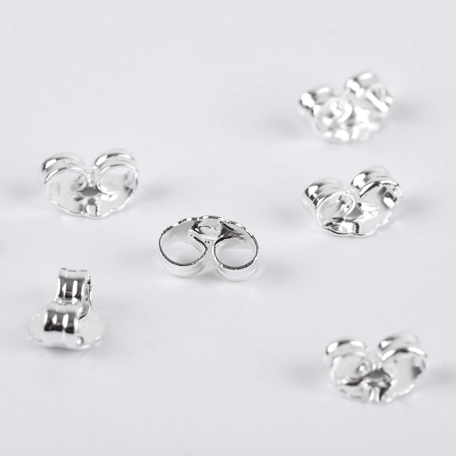 30Pcs/15 Pairs 925 Sterling Silver Earring Backs Replacement Secure Ear Locking,