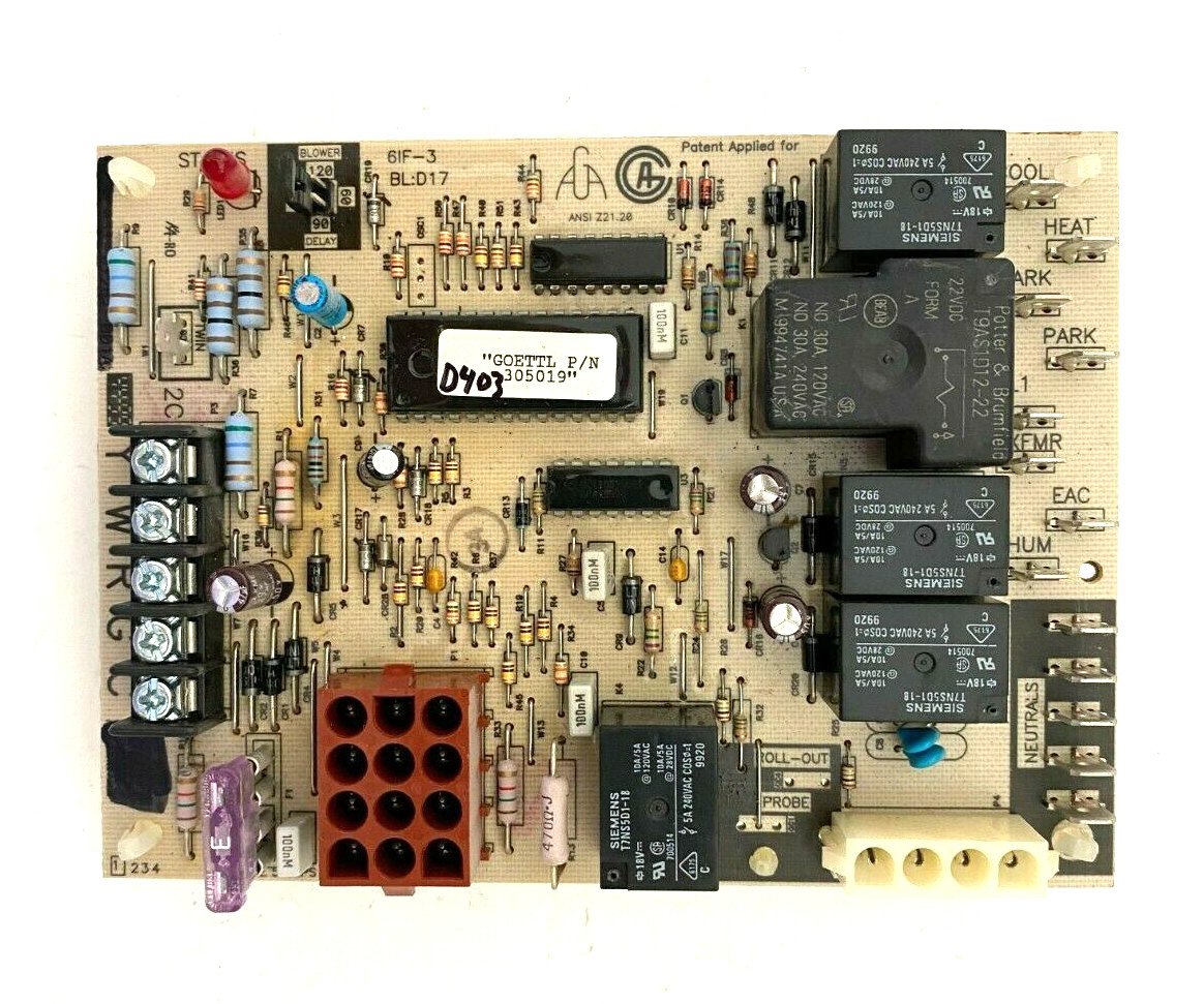 York 1SOURCE Control Board 6IF-3 BL: D17 Furnace Control Board 305019 used #D403