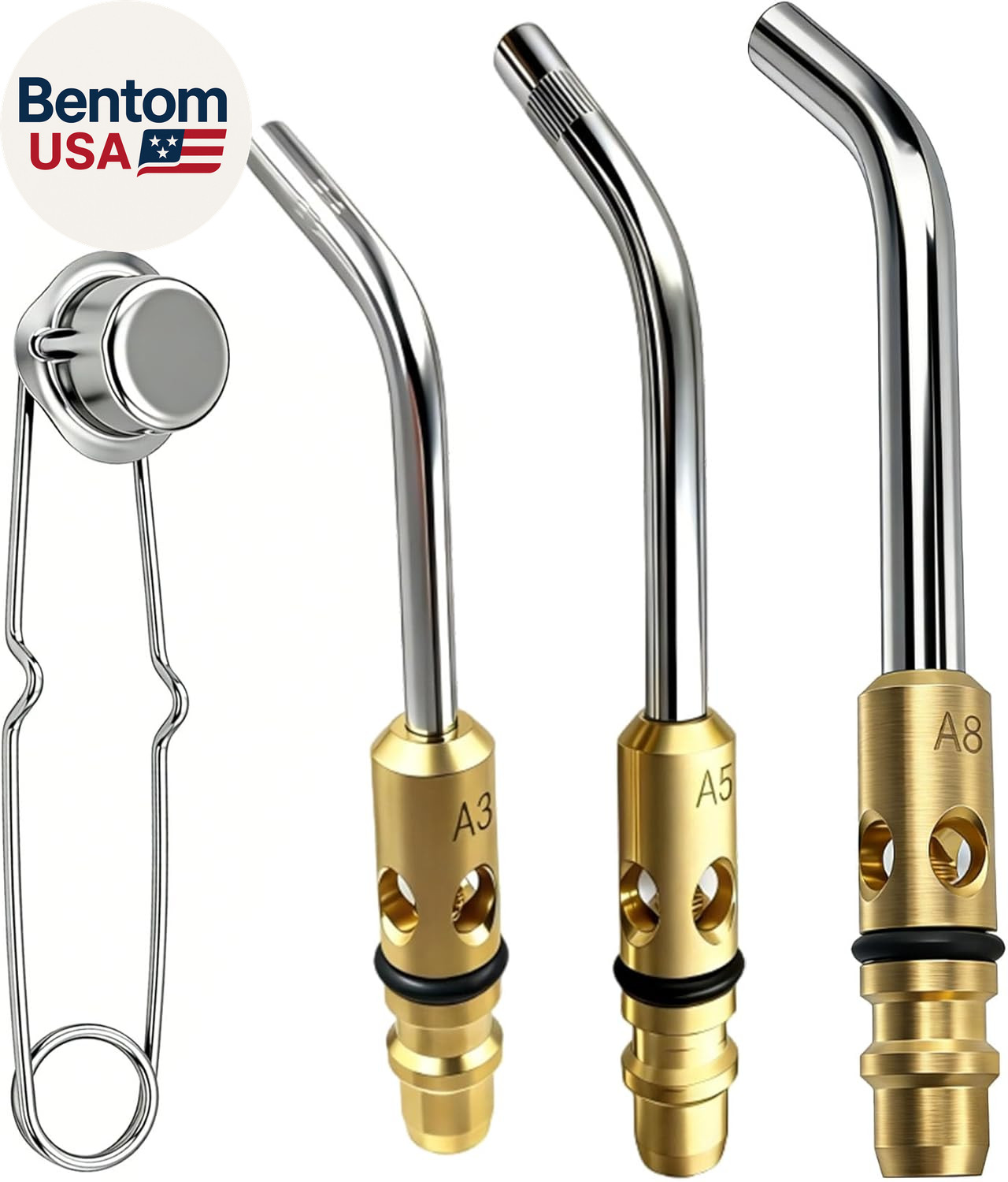 A3 A5 A8 Air Acetylene Torch Tip Kit, Acetylene Torch Tips Set, 3/16" 1/4" 5/16"