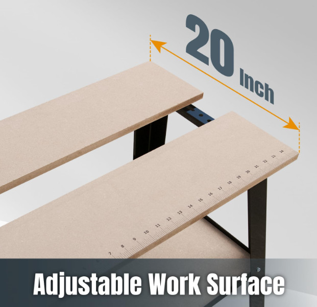 POWERTEC Power Tool Stand MDF Split Top 20"x25" 32" Height UT1002