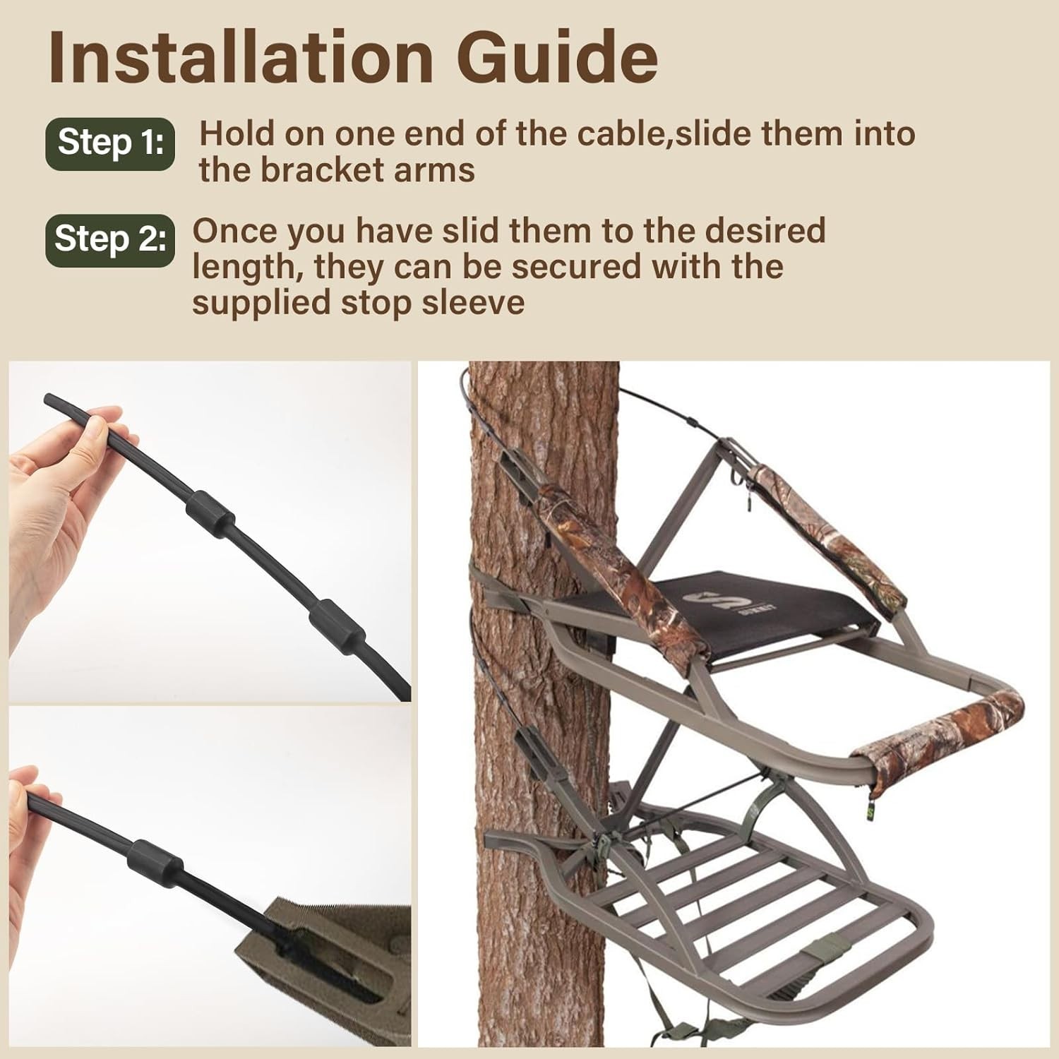 Climbing Tree Stand Replacement Cables for Summit Climber 65 Hang on Climb