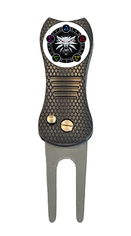The Witcher Wild Hunt Game Golf Ball Marker w/ Premium Switchblade Divot Tool