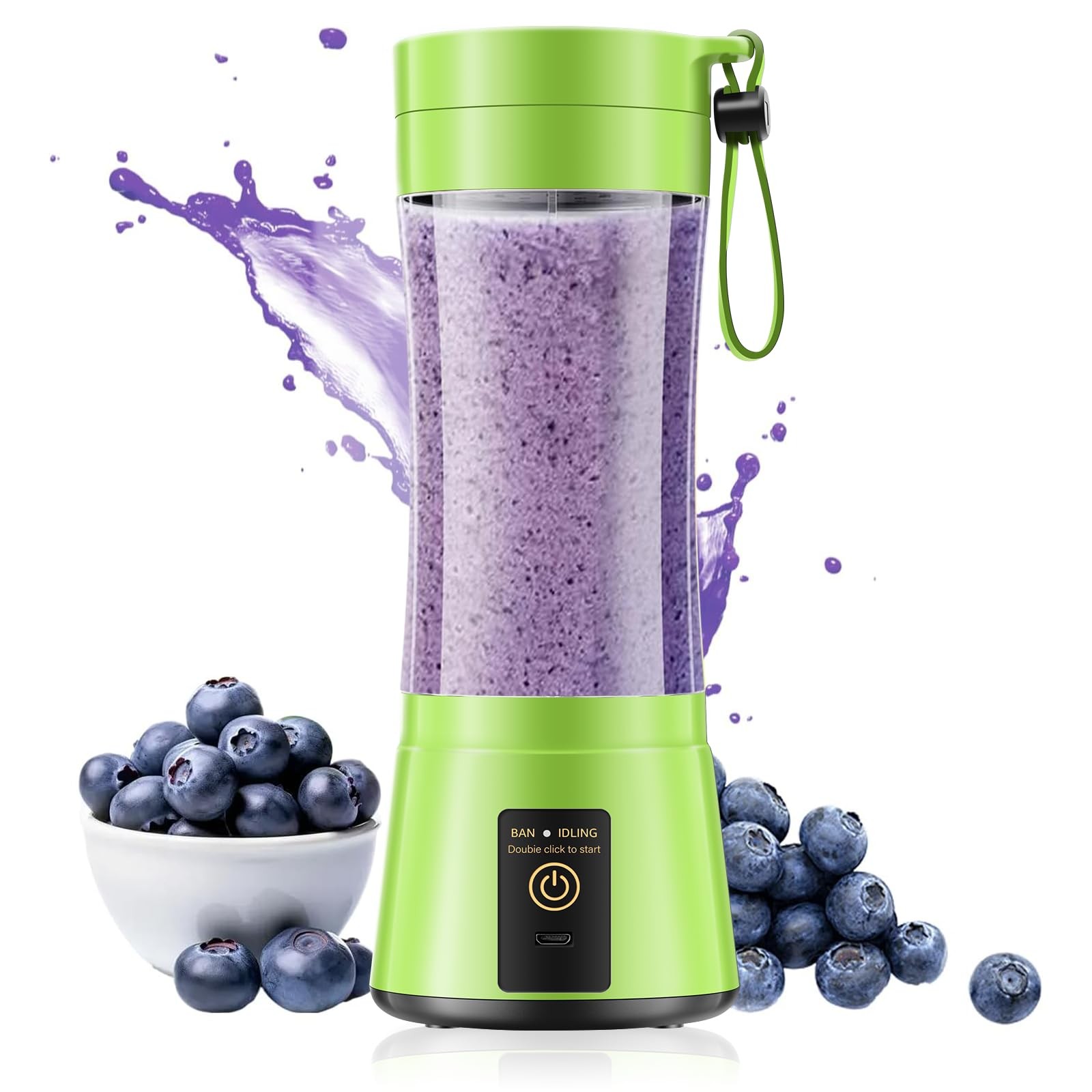 Portable Blender Personal Size Blender - 12 Oz BPA Free Travel Cup Make Smoot...