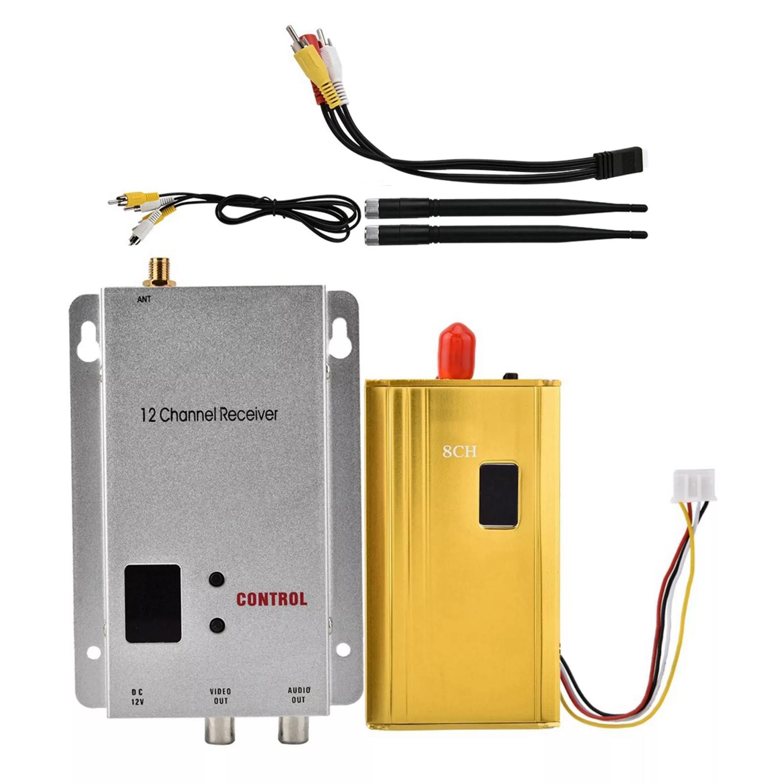 1.2G 1.5W DC12V AHD/CVBS Audio/Video Transceiver 1.2KM Wireless Transmission