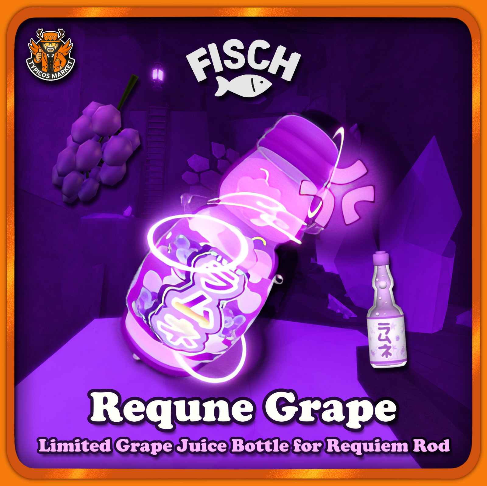 🍇[FISCH]  - Requne Grape - [Limited Grape Juice Bottle for Requiem Rod]🧴