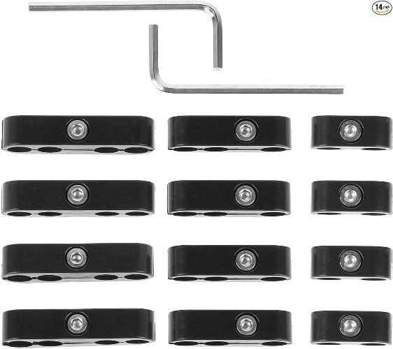 12PCS Plastic Engine Spark Plug Wire Separator Black Wire Divider Separator Kit