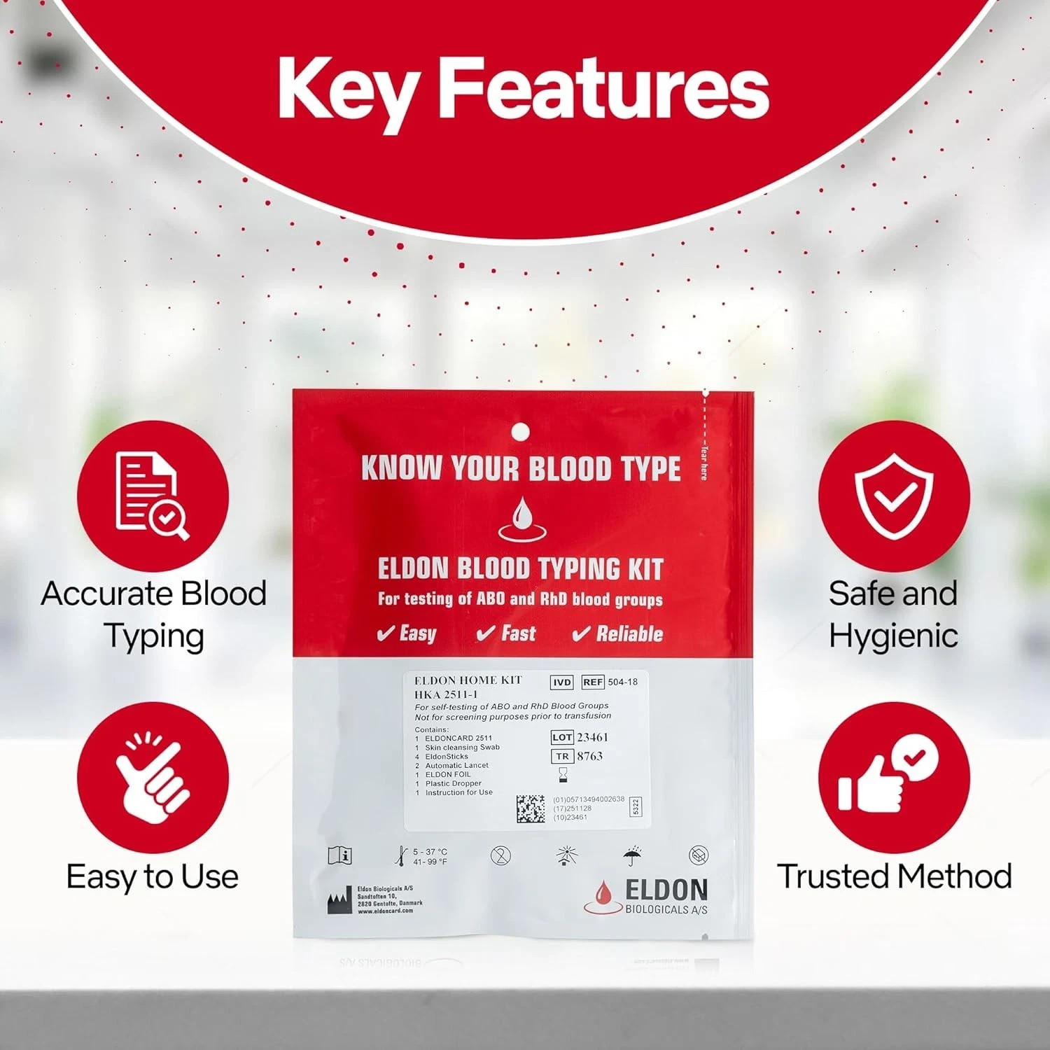 Eldon card INC Blood Type Test (Complete KIT) - Find Out if You are A, B, O,...