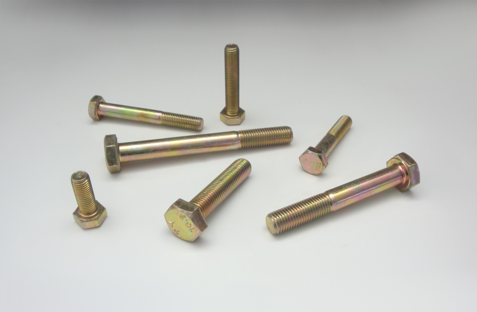Hexagon bolts yellow zinc-plated M8x1 (20-70) 10.9 fine thread DIN 960 DIN 961