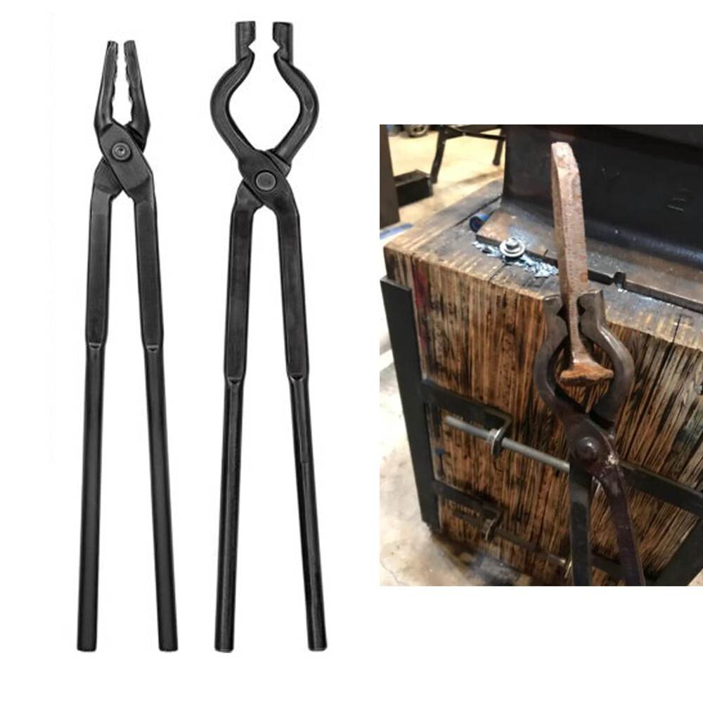 Blacksmith Tongs Wolf Jaw Blacksmithing Tongs&V-bit Tongs Blacksmith Forge Tools