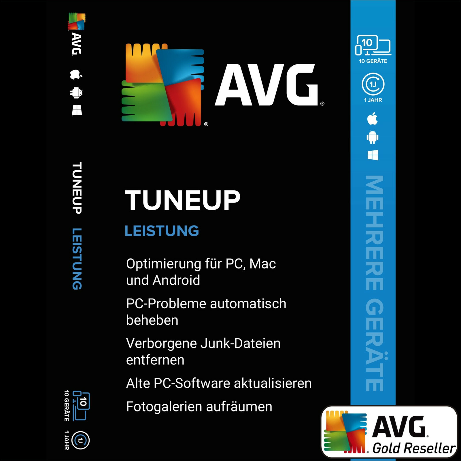 AVG TuneUp Multiple Devices 2026 | 10 Devices 1 Year | PC, Mac, Android, iOS | DE NEW