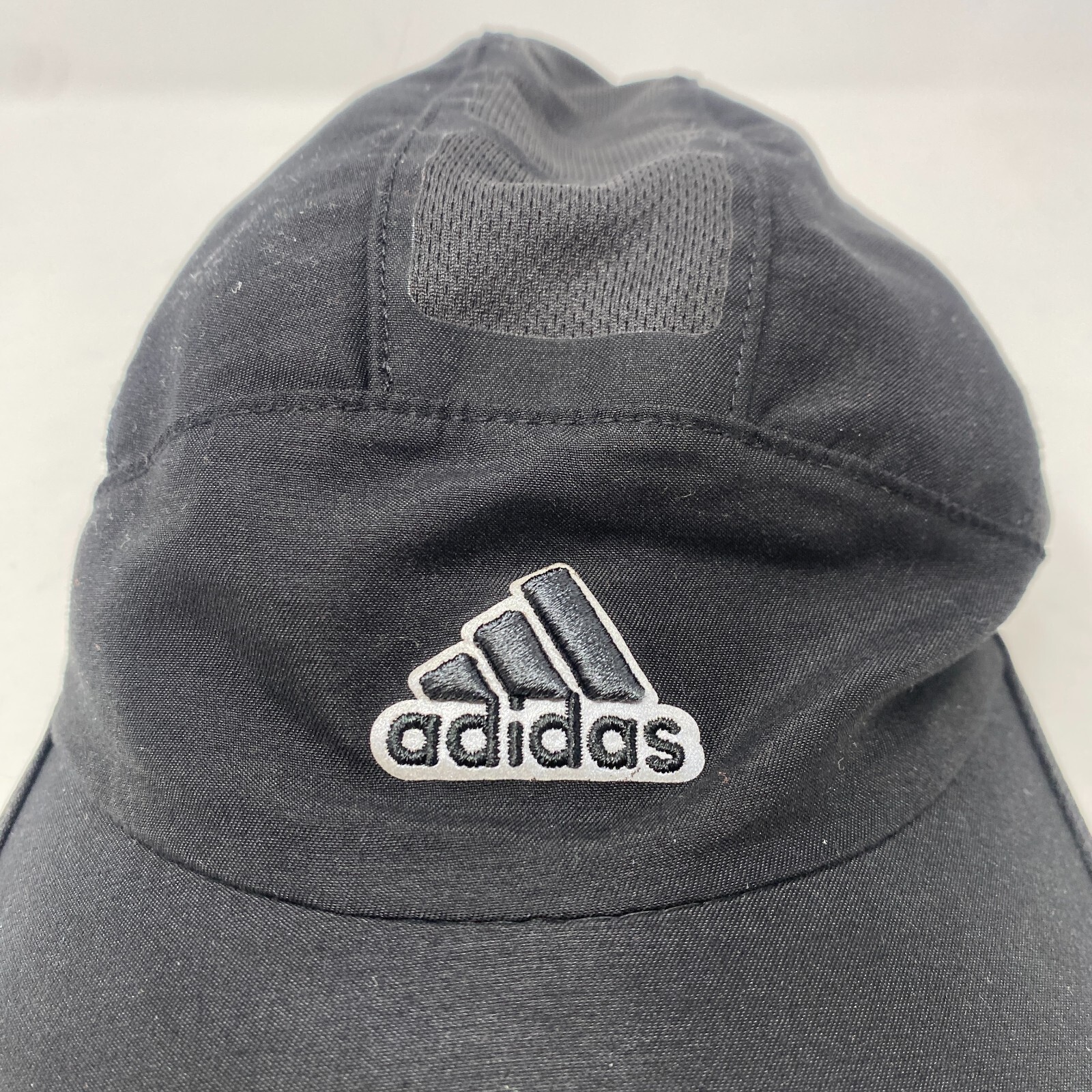 Adidas Running Athletic Mesh Hat Hook & Loop Strapback Black Lightweight Gym